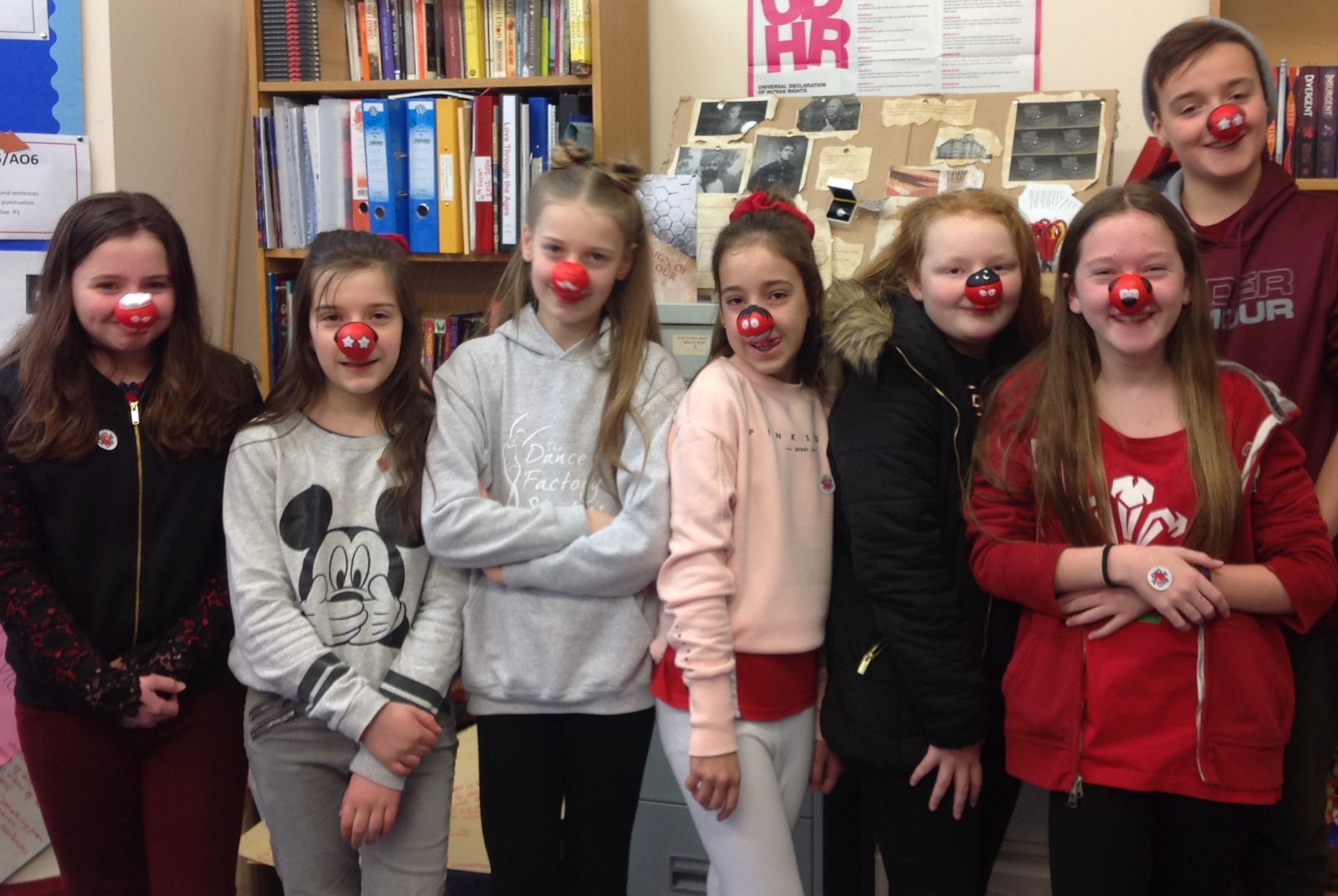 Highclare students red nose day comic relief